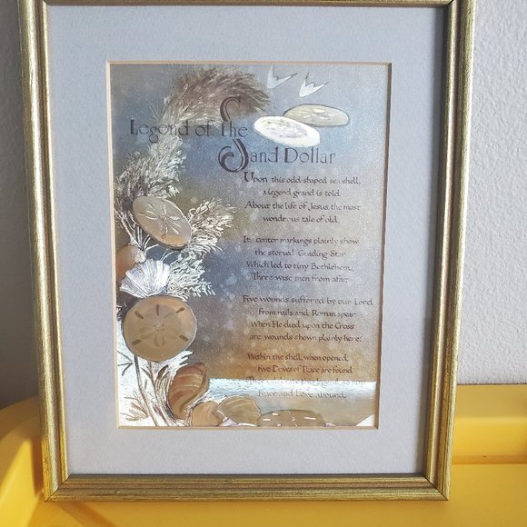Legend of the Sand Dollar poem in vintage gold frame - Picture 3 of 8